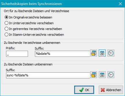 Sicherheitskopien im gleichen Verzeichnis