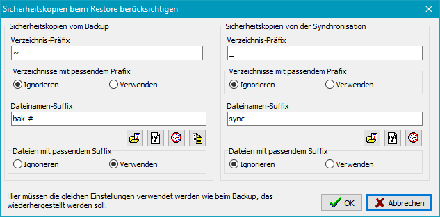 Sicherheitskopien auswhlen