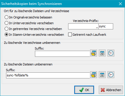 Sicherheitskopien in getrenntes Verzeichnis