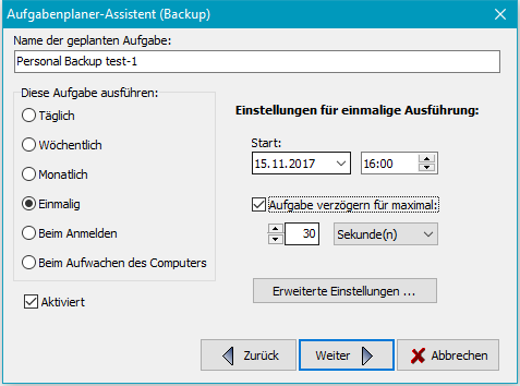 Zeitplan bearbeiten