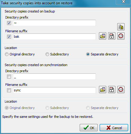 Security copies