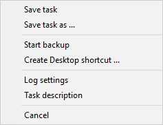 Task menu