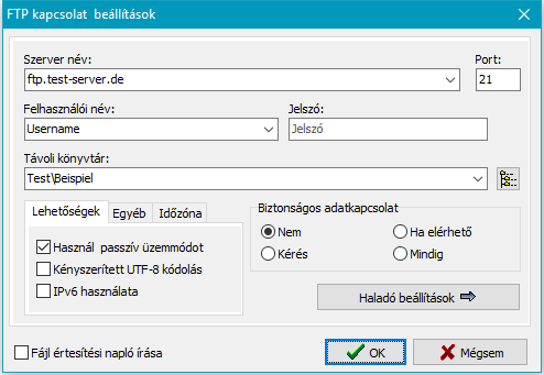 FTP settings